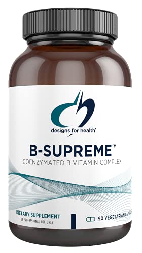 Designs for Health B-Supreme - Powerful B Vitamin Complex with B1, B2, B3, B6 + B12, Includes Active Folate (Methylfolate), TMG + Choline - Non-GMO B Complex Supplement (90 Capsules)