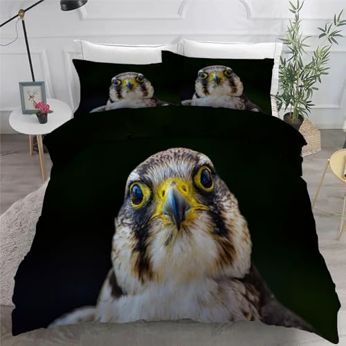 Parure de lit oiseau 90x190 en microfibre douce anti-plis avec fermeture éclair - 5