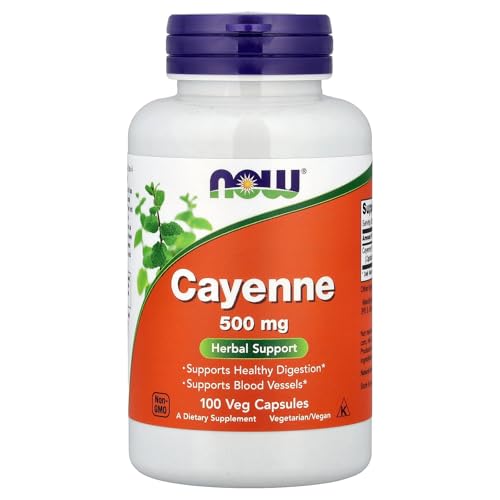 NOW - Cayenne, 500 mg - 100 vcaps - -60%