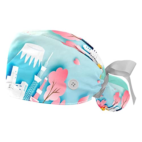 Chapeaux bouffants ajustables au motif floral pour protection de travail