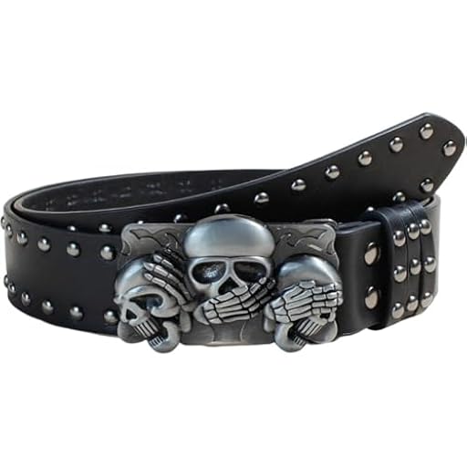 HiyyFloy Cinturón De Calavera Punk para Mujer, Cinturón De Cuero con Hebilla De Calavera, Cinturón Punk Decorativo, Cinturón con Remaches Y2k para Pantalones, Accesorios De Disfraz. | Ya disponible en tu tienda friki favorita! En mundofriki.es!