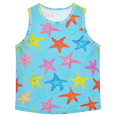 J JOYSAY Cartoon Starfish Bubble Blue Boys Tank Top Sleeveless Muscle Shirts Quick Dry Kids T-Shirts 3-15T