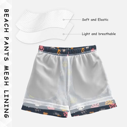 Boys Swim Trunks Quick Dry UPF 50+ Beach Board Shorts Kids Bathing Suits Swimsuit 2T Footprint4