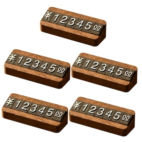 PRETYZOOM 5 Sets Wooden Tag Cubes Retail Store Display Stickers Shopping Mall Sign Blocks