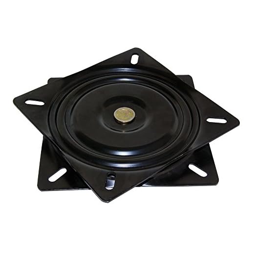 Emuca 3196514 Base giratoria/plataforma rotatoria de 360&deg; para mueble/pantalla TV/monitor de acero color negro