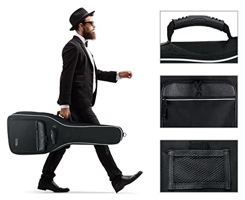 Rocktile housse pour guitare 3/4 & 7/8 avec sangles rembourrées (noir) - Les Beatles, Paul McCartney, John Lennon, RIngo Starr, George Harrison Rocktile housse pour guitare 3/4 & 7/8 avec sangles rembourrées (noir) – Image 3