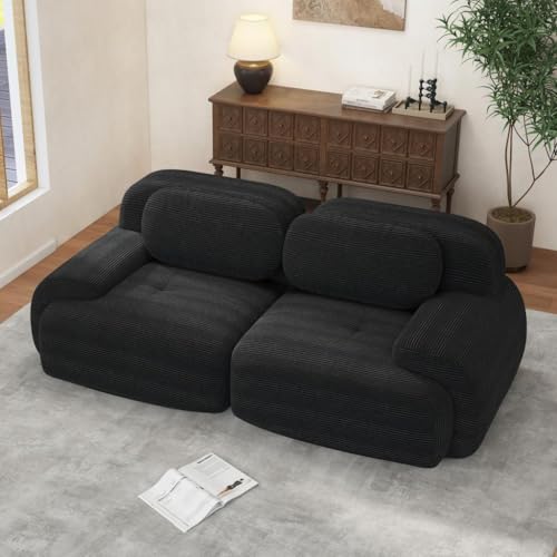 Image of Corduroy Modular Sectional Sofa, Oversized Cloud Couches for Living Room