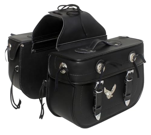 VADER SPORTS EST.2001 WITH YOU ALL THE WAY Vintage Explorer Motorcycle Artificial Leather Saddle Bag Motorbike Panniers