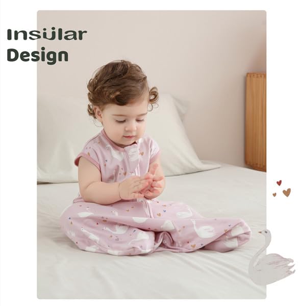 Image of insular Wearable Blanket 2 Pack Cotton Baby Sleep Sack with 2-Way Zipper for Boys Girls Unisex