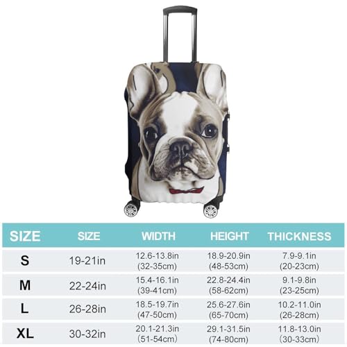 Cute French Bulldog Printed Luggage Cover Protector, Fits 18-32 Inch Luggage2