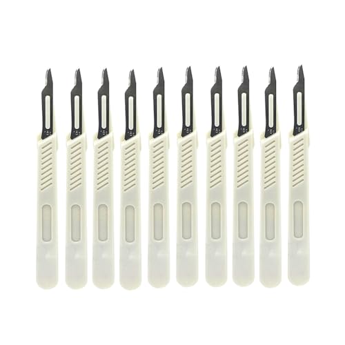 Bisturí N.º 15 con Mango N.º 3 - Hojas Estériles Desechables para Dermaplaning, Disección, Podología, Peluquería Profesional, Extracción de Acné y Reparación de Móviles