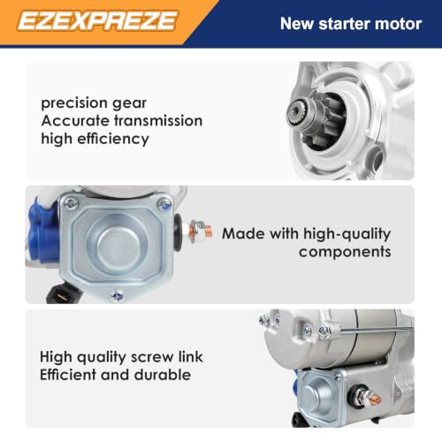 Image of Ezexpreze Kawasaki UTV Starter for KAF620 Mule 3000 3010 3020 4000 4010 2001-2011 4x4 Hardwoods Classic Trans 617cc, OE#21163-2124 21163-6010 K2116-32124 410-52117 228000-8841 49-5266 18629 SND0459
