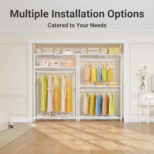 Image of VIPEK X1 Expandable Clothes Rack Heavy Duty Adjustable Closet System White