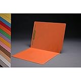 14pt Orange Folders, Full Cut 2-Ply END TAB, Letter Size, Fastener Pos #1 (Box of 50)