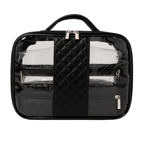 Kit 3 Bolsa Necessaire Feminina Organizador Maquiagem Viagem Blogueira cosméticos Estojo (Preto)