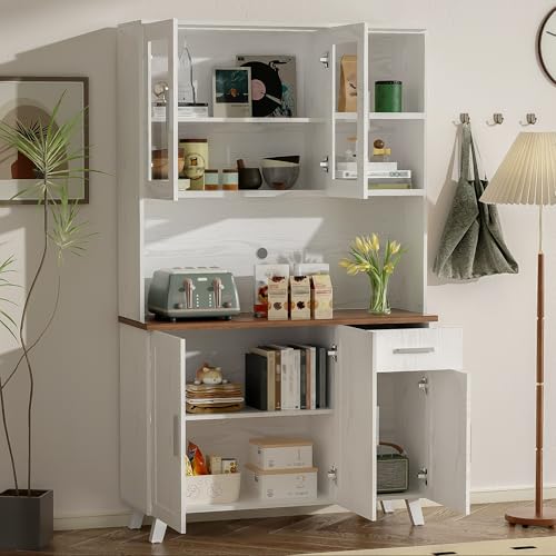 Hmdpoo Aparador Alto con Vitrina, 114x40x190...