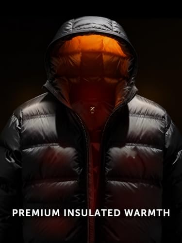 Image of XYXX Unisex Ultra-Warm Puffer Jacket | Heavy Winter Jacket For Men|Solid Long Sleeves Hooded Neck Jacket - Regular Fit | Bomber jackets With Pockets