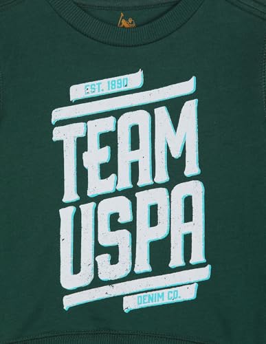 Image of U.S. POLO ASSN. Kids Regular fit Cotton Crew Neck Sweatshirts (UKSWSON0104 Green 12M)