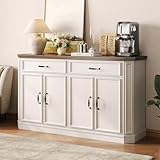 ONBRILL 55' Sideboard Buffet Cabinet with 2 Storage Drawers & 4 Doors, Modern Kitchen...