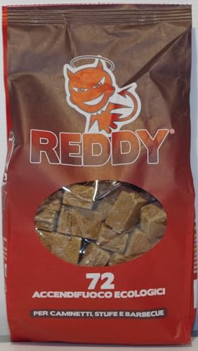 Accendifuoco vari per un facile e veloce avvio del fuoco in stufe, caminetti, barbecue, bracieri, ecc... (Reddy 72 cubetti ecologici)
