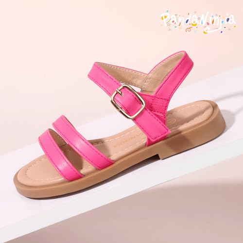 Image of PANDNAINJIA Girls Sandals Open Toe Toddler Kids Dress Summer Shoes | Open Toe Girl Sandals, Hook and Loop, Comfortable Insole, Classic Style, Flower Girl Wedding Party Daily Shoes