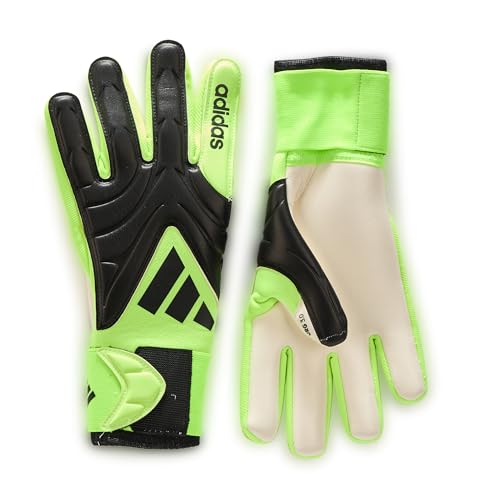 adidas Unisex-Adult Copa League Goalie Soccer Gloves, Black/Black/Lucid Lemon, 7