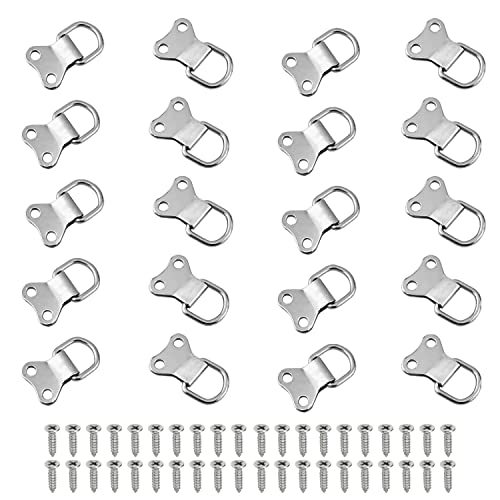 Image of MroMax 50PCS Ring Picture Frame Buckle 1.42 inch x 0.87 inch Silver Tone Assortment Kit for Home Decoration Picture Frames Photo Hanging Solutions