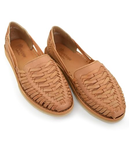 Image of Macarena Collection Womens Shoes Leather Sandal Flat for Women | Huarache Handmade Mexican Sandals | Comfortable & Stylish Womens Sandals 3050