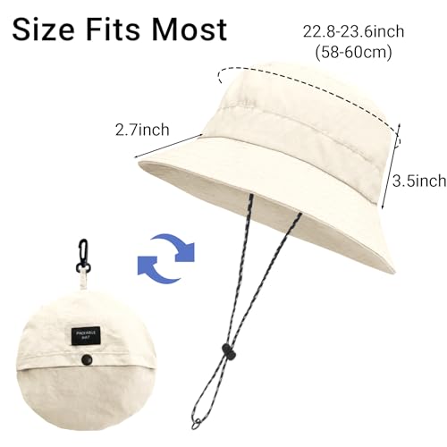 Image of PFFY Waterproof Bucket Hat Rain Quick Dry Hats for Men Women Packable Sun Hat for Fishing Hiking Outdoors