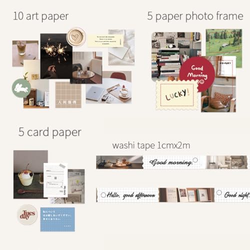 The AutoStory Paper Junk Journal & Scrapbook Kit: A6 Notebook, Stickers, DIY Set with Aesthetic Vintage & Creative Décor Journaling Supplies. Ideal Gifting for Teens, Girls (Autumn Photo Studio, Red)