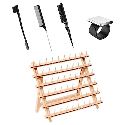 Laflare Braiding Rack for Hair with Comb set & Braid Gel Wristband & Hair Rack (Hair Extension Holder with 60 Pegs,) with Hair Braiding Accessories (PPCOM2) Cover