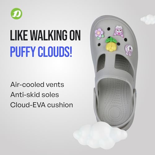 Image of DOCTOR EXTRA SOFT Women's Classic Charms Clogs /Sandals with Adjustable Back Strap for Adult | Comfortable & Light Weight | Stylish & Anti-Skid |Waterproof & Everyday Use Mules for Girls & Ladies D-511