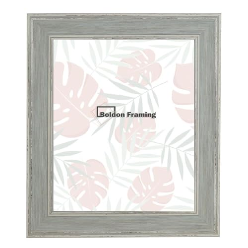 Boldon Framing Cornwall Range Vintage Antique Style Distressed Picture Frames For Wall Art & Picture Display, Distressed Blue, A4