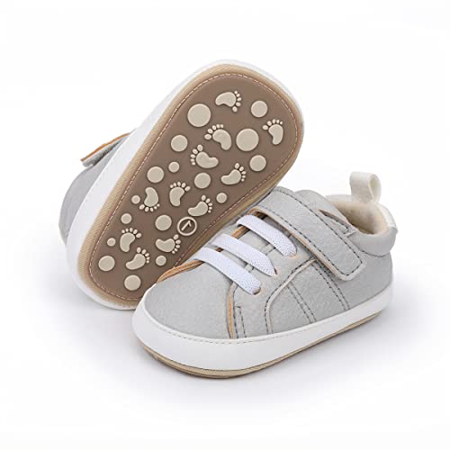 Image of E-FAK Baby Shoes Boys Girls Infant Sneakers Non-Slip Rubber Sole Toddler Crib First Walker Shoes
