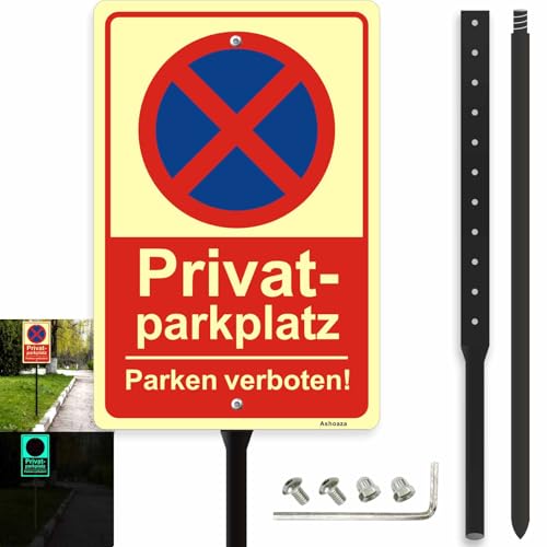Panneau d'interdiction de stationnement en allemand avec support de poteaux pour fixation