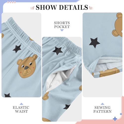 Boys' Pants Brown Bear Black Star Blue Long Bottoms Jogger Pants Elastic Waist Trousers with Pockets S-XL4