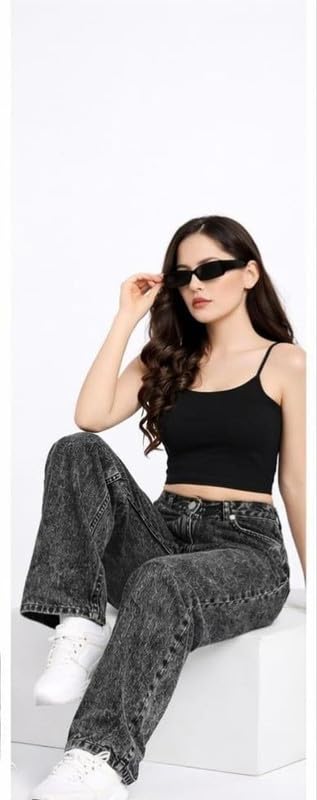 Image of Rajeev Enterprise' Straight Fit Jeans for Women and Girls Easy Button Closure Perfect Daily Outfit