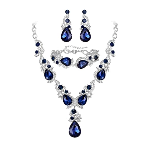 BriLove Wedding Bridal Jewelry for Women Multi Teardrop Cluster Crystal