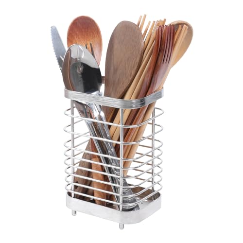 Toski 箸立て カトラリースタンド 箸入れ 18-8ステンレス製 防水 錆びにくい 箸 水切り 通気性が良い 防カビ キッチンツールスタンド 食器入れ 箸置き 調理器具 収納 省スペース 水切りラック 箸 スプーン フォーク対応 シルバー