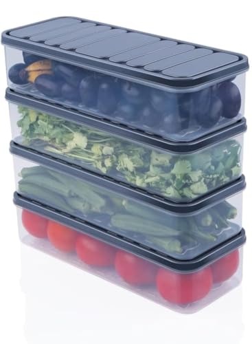 Image of Air Tight Plastic Storage Containers Set for Kitchen | Pantry Organizers Kitchen Accessories Items,Fridge Storage Boxes | Leak-Proof, Durable, and Space-Saving (1200.0, Milliliters, 4 Containers)