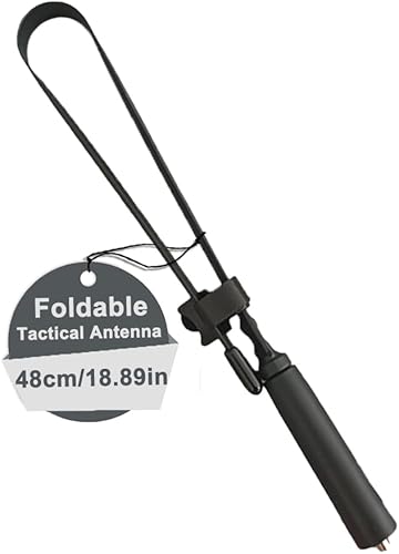 BAOFENG Antena táctica plegable UV5R para GMRS Radio bidireccional 18.9 in18.8 pulgadas de doble banda VHF UHF SMA-Hembra de largo alcance portátil