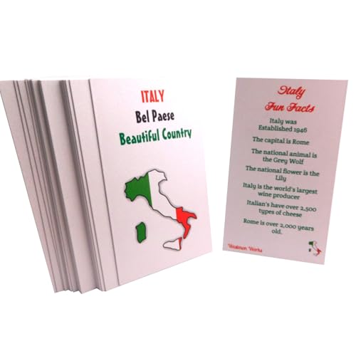 Italy Fact Cards Bulk Bundle Teachers Classroom Pack Fun Facts for Italian Trivia, Set of 24 - Image 4