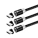 SKITCH® 3 Pack Magnetische Ladekabel, 1M 360 Grad drehen rund USB C Magnetische Ladekabel USB2.0 A auf magnetische USB 3.1 Typ C Kabel mit LED-Anzeige (Nicht für Datensynchronisation)
