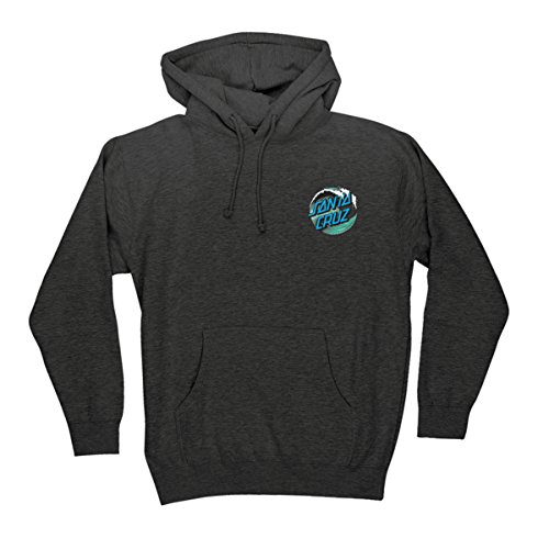 SANTA CRUZ Wave Dot P/O Hooded Heavyweight Sweatshirt Char Hthr XL Mens Charcoal Heather