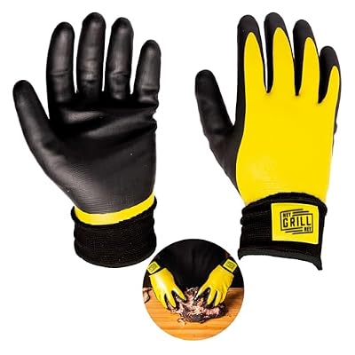 Hey Grill Hey Pitmaster Gloves | BBQ Gloves | Heat Protection up to 500°F or 260°C | High Temp Resistance | Fireproof Glove for Grilling Smoking Barbecue | Washable Mitts | Waterproof | Size - Medium