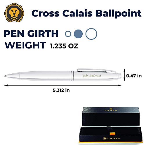 Dayspring Pens Personalized Cross Pen | Cross Calais Ballpoint Pen, Lustrous Chrome. Custom Engraved With Your Name Or Message. Gift For A Man Or Woman. At0112-1. Customized #TOP4