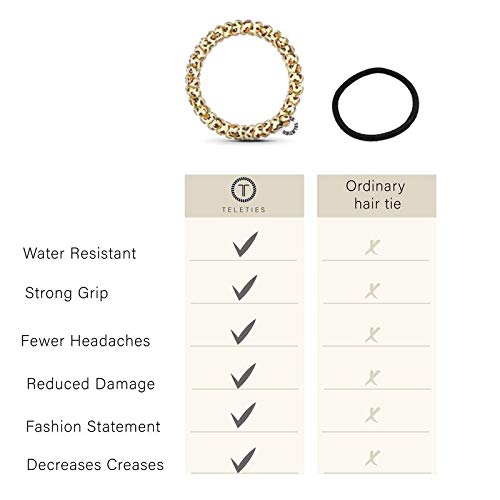 Teleties - Spiral Hair Coils - Ponytail Holder Hair Ties For Women - Phone Cord Hair Ties - Strong Grip, No Rip, Water Resistant, No Crease Hair Tie Coils - 3 Pack (Large, Tortoise) #TOP3