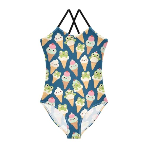 Girl's One Piece Swimsuit Ice Cream Frog Beach Bathing Swimwear