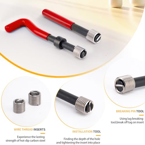 DJYIYEW 3/8-16 in Thread Repair Kit, SAE Helicoil Thread Repair Kit with HSS Drill and Stainless Inserts for All Metals, Composites, Polymers and Other Materials by DJYIYEW - Image 6