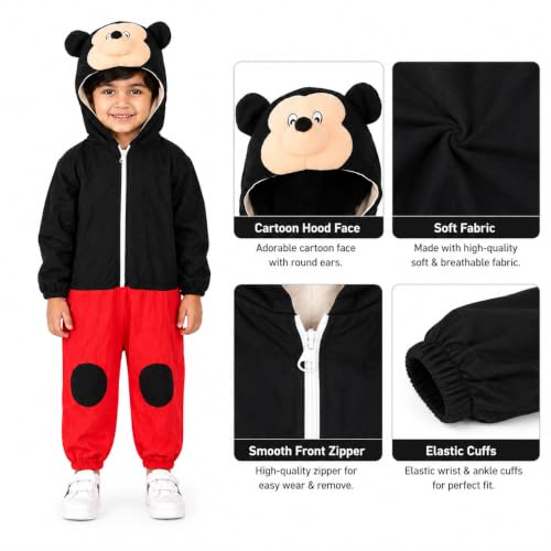 Image of Raj Costume Animal Fancy Dress Costume for Boys & Girls | Hooded Full Body Wildlife Zoo Animal Jumpsuit | Soft Costume for School Function, Fancy Dress, Halloween, Birthday, Cosplay & Role Play